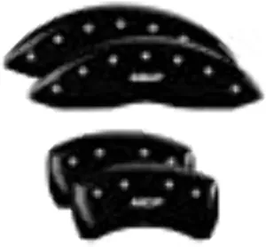 MGP Caliper Covers 21198SMGPBK MGP Black Powder Coat Finish, Silver Characters, Set of 4