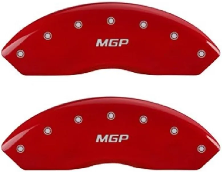 MGP Caliper Covers 22015SMGPRD 'MGP' Engraved Caliper Cover with Red Powder Coat Finish and Silver Characters, (Set of 4)
