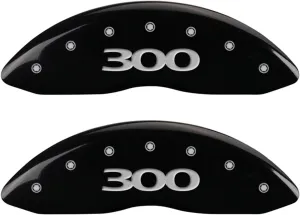 MGP Caliper Covers 32020S300BK 300/300, Black Powder Coat Finish, Silver Characters.