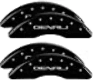 MGP Caliper Covers 34219SDNLBK Denali Black Powder Coat Finish, Silver Characters, Set of 4