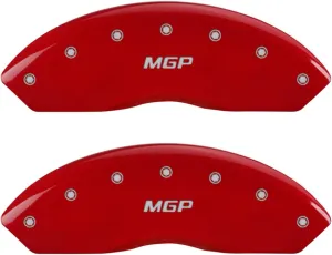 MGP Caliper Covers 37028SMGPRD Red Powder Coat Finish 'MGP' Engraved Caliper Cover with Silver Characters, (Set of 4)