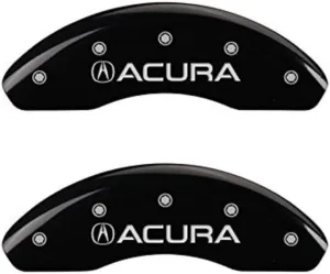 MGP Caliper Covers 39008SACUBK Black Powder Coat Finish "Acura/Acura" Engraved Caliper Cover with Silver Characters, Set of 4