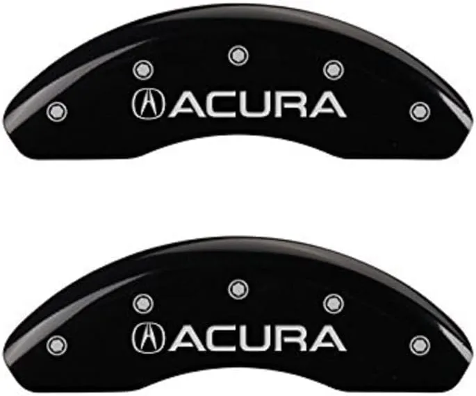MGP Caliper Covers 39008SACUBK Black Powder Coat Finish "Acura/Acura" Engraved Caliper Cover with Silver Characters, Set of 4