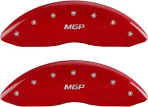 MGP Caliper Covers for Mercedes-Benz 2010-2017, Red Powder Coat Finish Engraved Silver MGP Logo, Front and Rear Caliper Cover (Set of 4)