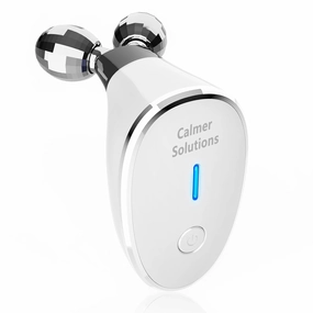 Micro-Current-Facial-Device, Face Roller Skin Care Tool, Face Massager Glossy White
