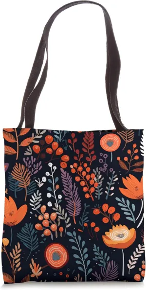 Midnight Garden: A Vibrant Tapestry of Autumn's Bounty Tote Bag