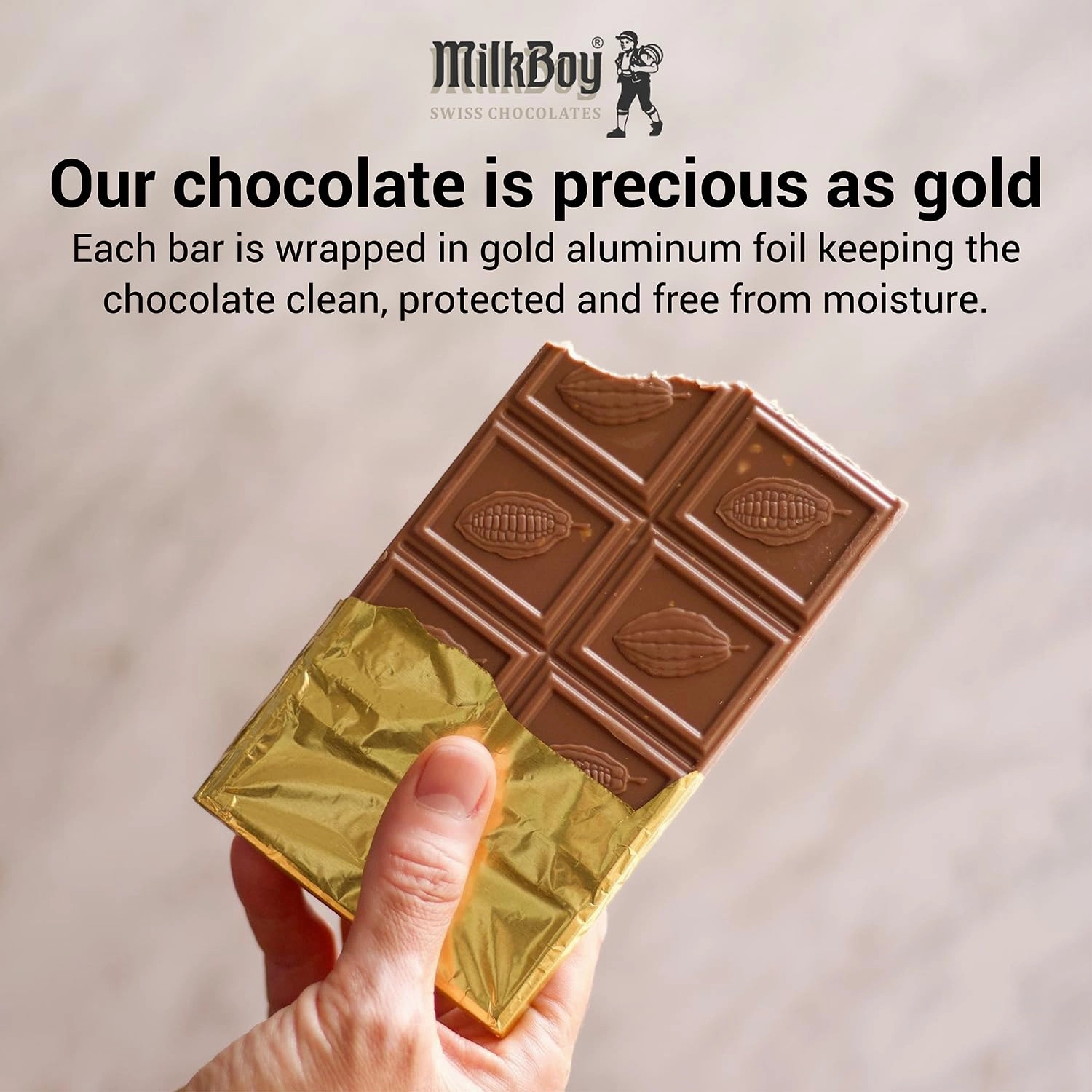 Milkboy Swiss Milk Chocolates - Alpine Milk Chocolate Bars with Crunchy Caramel Sea Salt - Gluten-Free Non-GMO All Natural - Made in Switzerland - 3 oz, Pack 2
