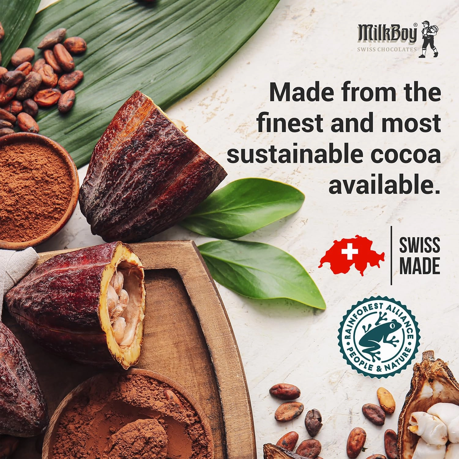 Milkboy Swiss Milk Chocolates - Alpine Milk Chocolate Bars with Crunchy Caramel Sea Salt - Gluten-Free Non-GMO All Natural - Made in Switzerland - 3 oz, Pack 2