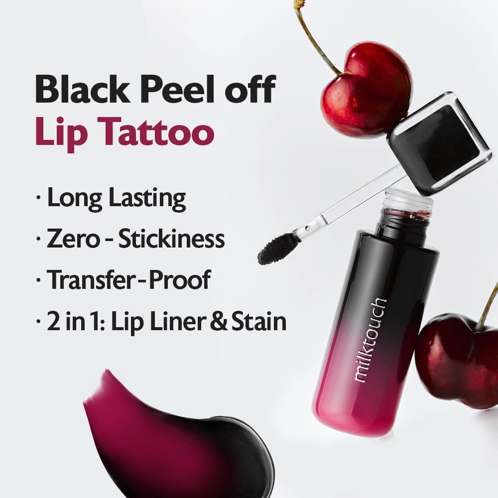 MILKTOUCH Black Peel Off Lip Tattoo #02 Black Plum