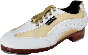 Miller & Ben Tap Shoes; SporTap; White & Gold Professional Tap Shoes