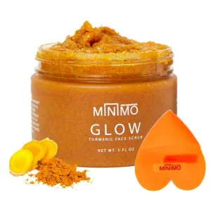 Minimo Glow (Unscented) Skin Brightening Face Scrub for Dark Spots 5 oz Applicator Blemish Treatment - Helps Improve Appearance of Uneven Skin tone & Scarring from Breakouts - No Mix, Ready to Apply