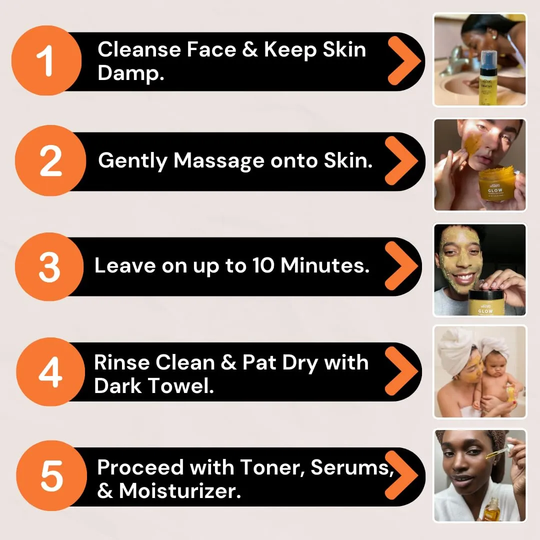 Minimo Glow (Unscented) Skin Brightening Face Scrub for Dark Spots 5 oz Applicator Blemish Treatment - Helps Improve Appearance of Uneven Skin tone & Scarring from Breakouts - No Mix, Ready to Apply