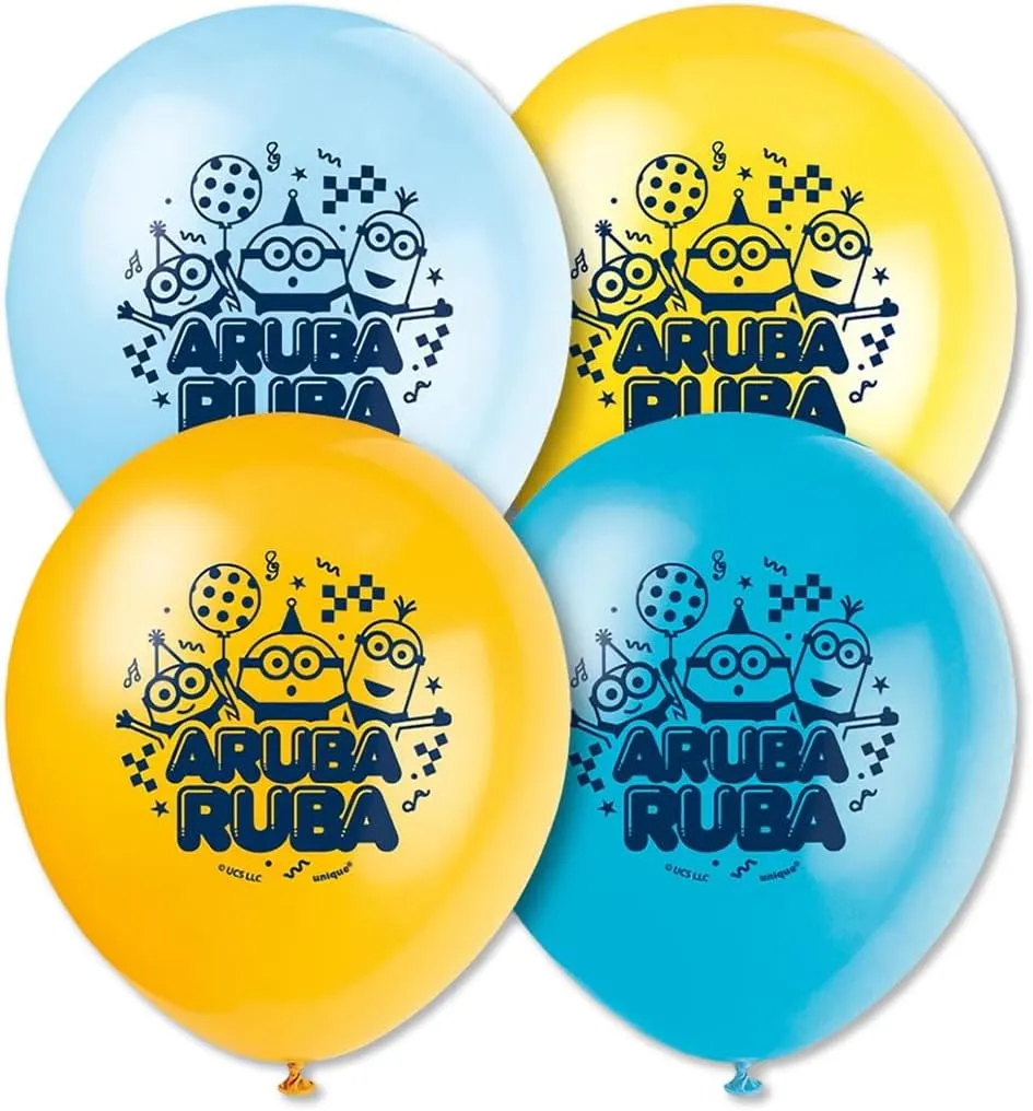 Minions Balloons Kit - It's a Party Design with 42" Blue Foil Number - Helium Quality Party Birthday Decoration Supplies (18pc Kit - No Number)