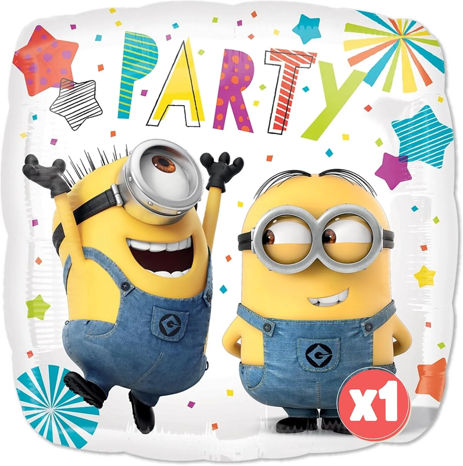 Minions Balloons Kit - It's a Party Design with 42" Blue Foil Number - Helium Quality Party Birthday Decoration Supplies (18pc Kit - No Number)