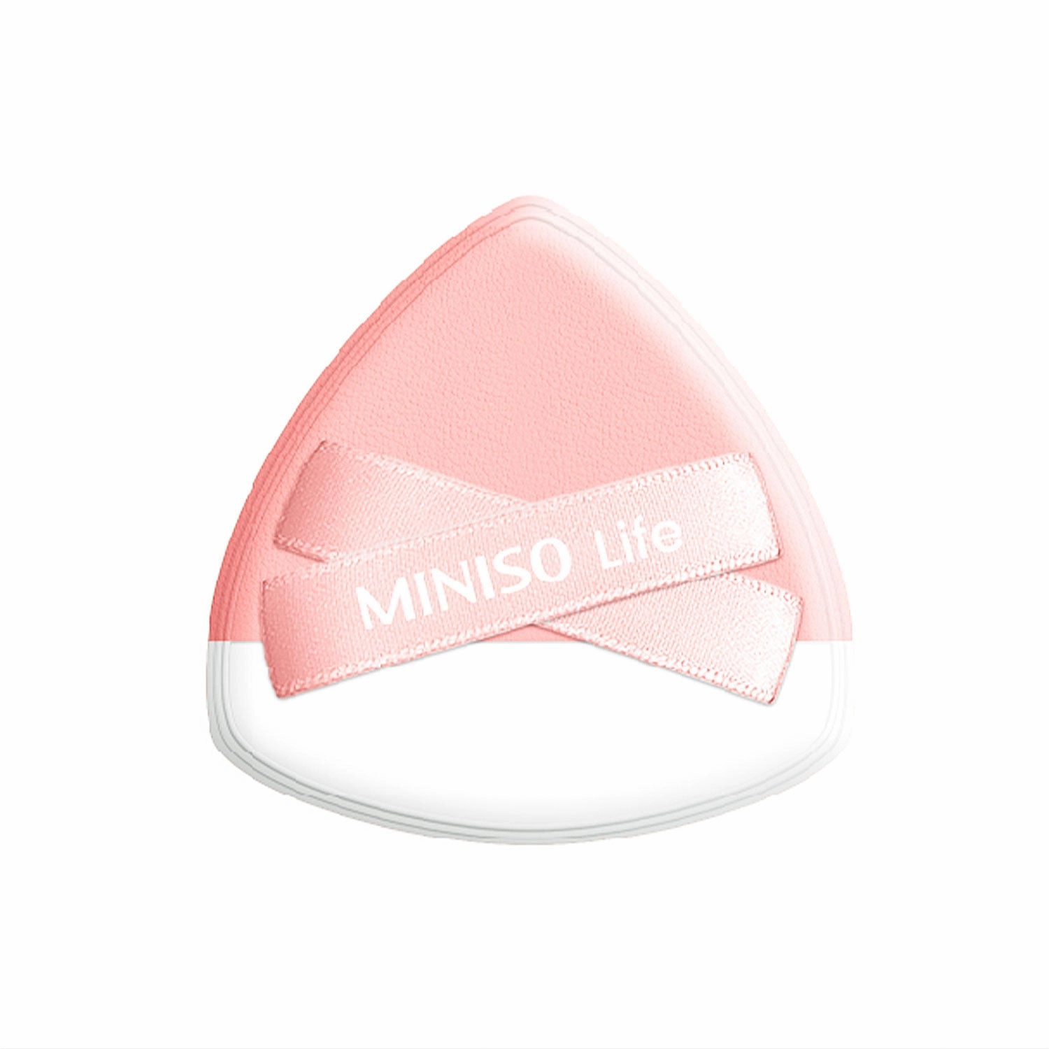 MINISO Peach Pink Series Ultra-Soft Triangle Makeup Puffs with Container (2 pcs)