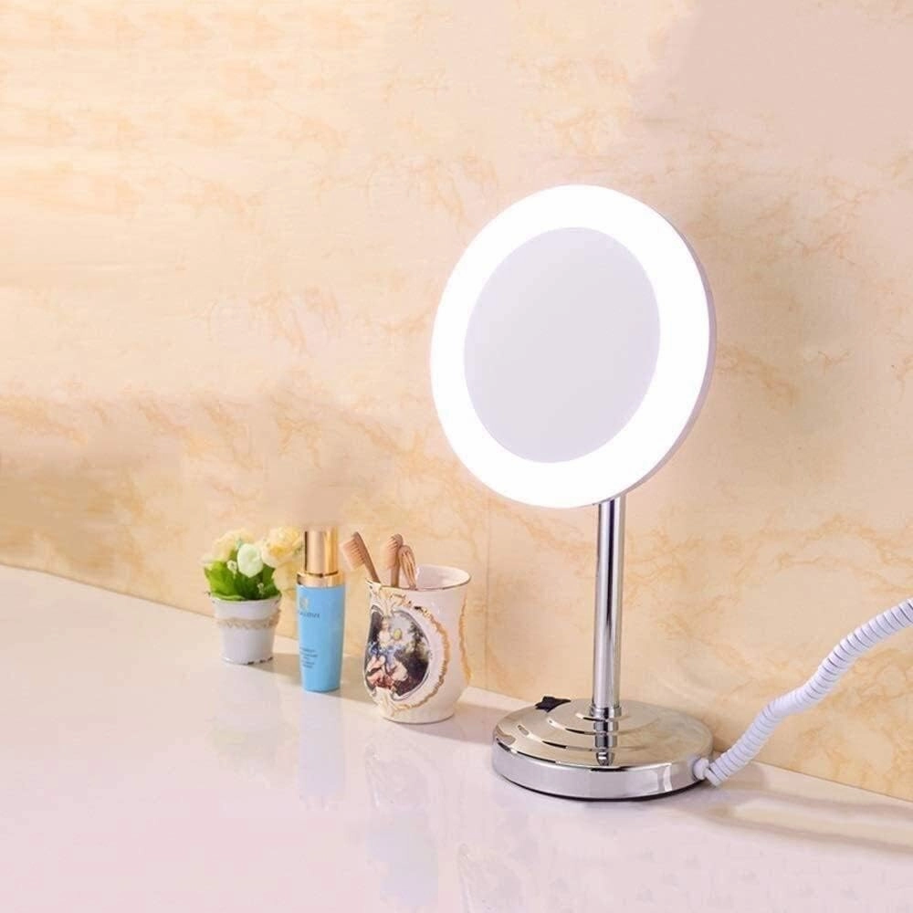Mirrors Cosmetic Vanity Desktop Makeup 8 Inch 3 Times Magnification Dressing Tabletop (Color : Silver， Size : 8 inches 3X)