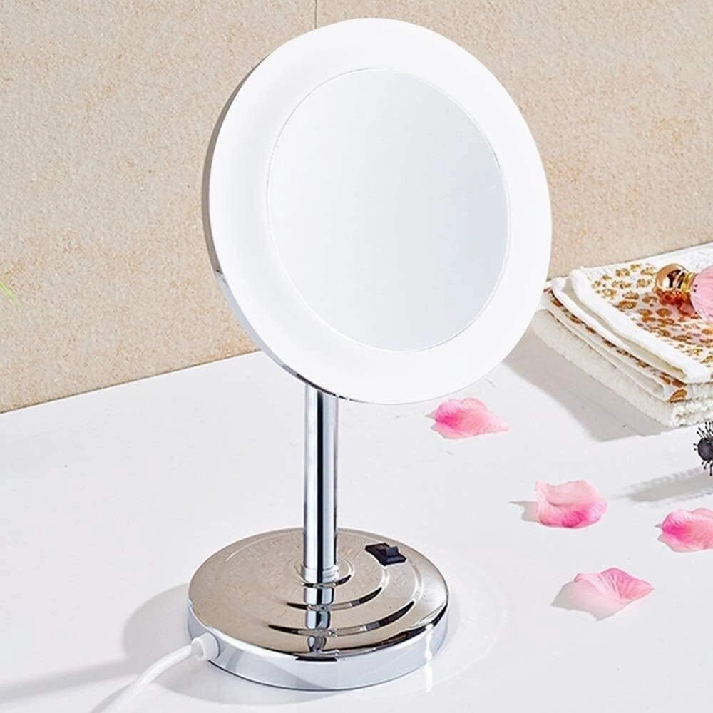 Mirrors Cosmetic Vanity Desktop Makeup 8 Inch 3 Times Magnification Dressing Tabletop (Color : Silver， Size : 8 inches 3X)