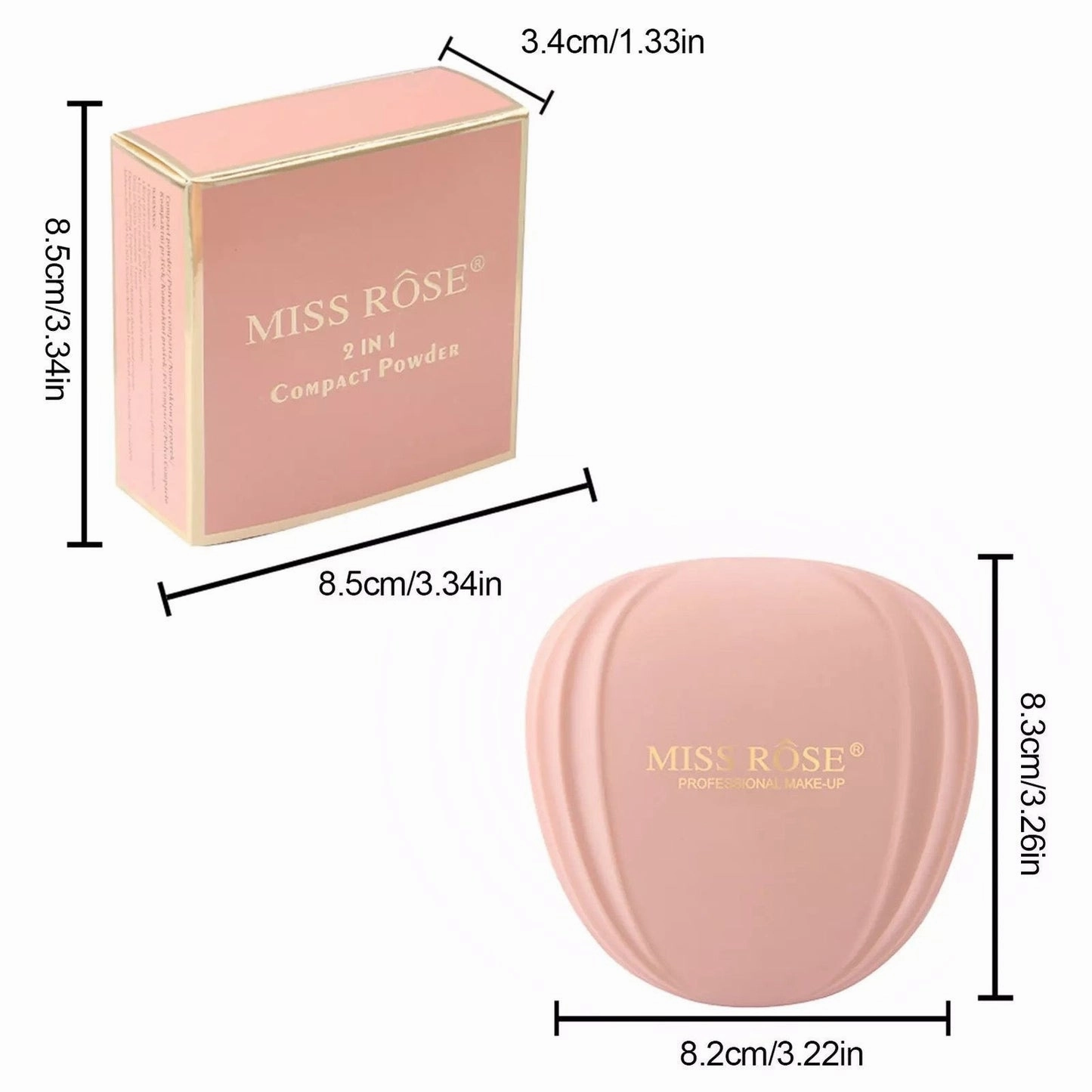 Miss Rose 2 in 1 Shell Compact