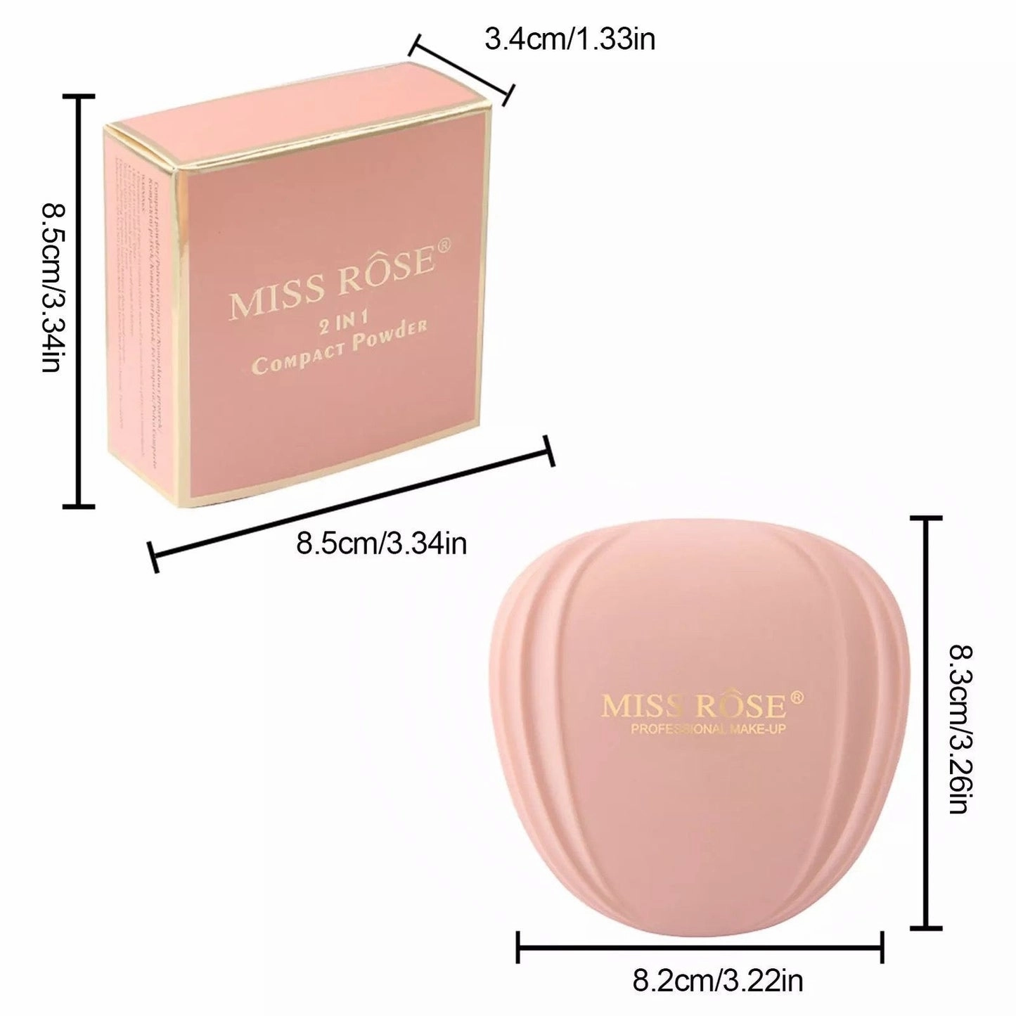 Miss Rose 2 in 1 Shell Compact