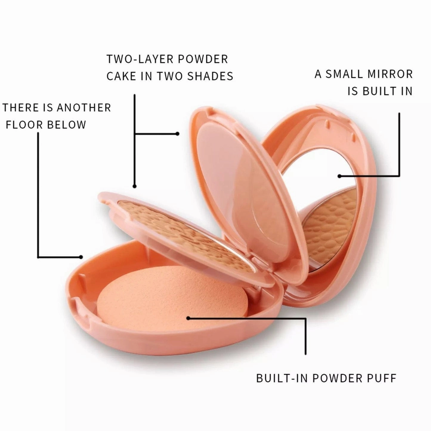 Miss Rose 2 in 1 Shell Compact