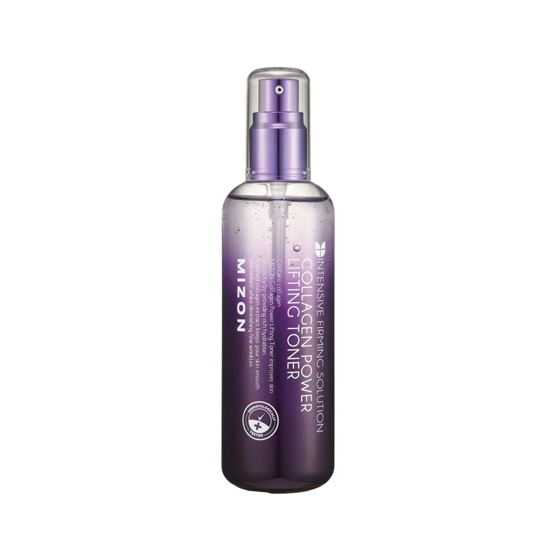 MIZON Collagen Power Lifting Toner Hydrolyzed Collagen with Adenosine Vitamin E Moisturizing Skin Booster for Dry Rough and Aging Skin (120ml 4.06 fl oz)