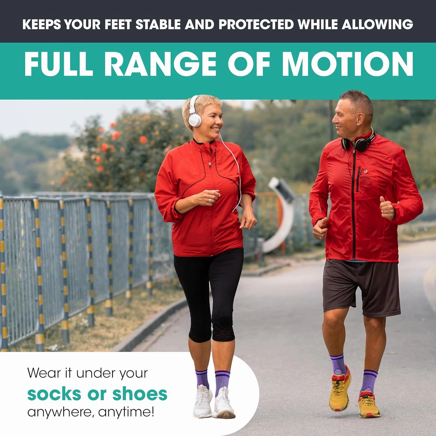 Modvel Foot & Ankle Brace Socks for Sprained Ankle Compression Sleeve - Ankle Support for Women & Men - Tendonitis & Arthritis Ankle Brace Sports Running, Torn Ligaments & Women Stabilizing Ankle Wrap
