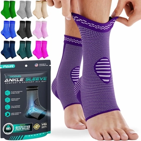 Modvel Foot & Ankle Brace Socks for Sprained Ankle Compression Sleeve - Ankle Support for Women & Men - Tendonitis & Arthritis Ankle Brace Sports Running, Torn Ligaments & Women Stabilizing Ankle Wrap