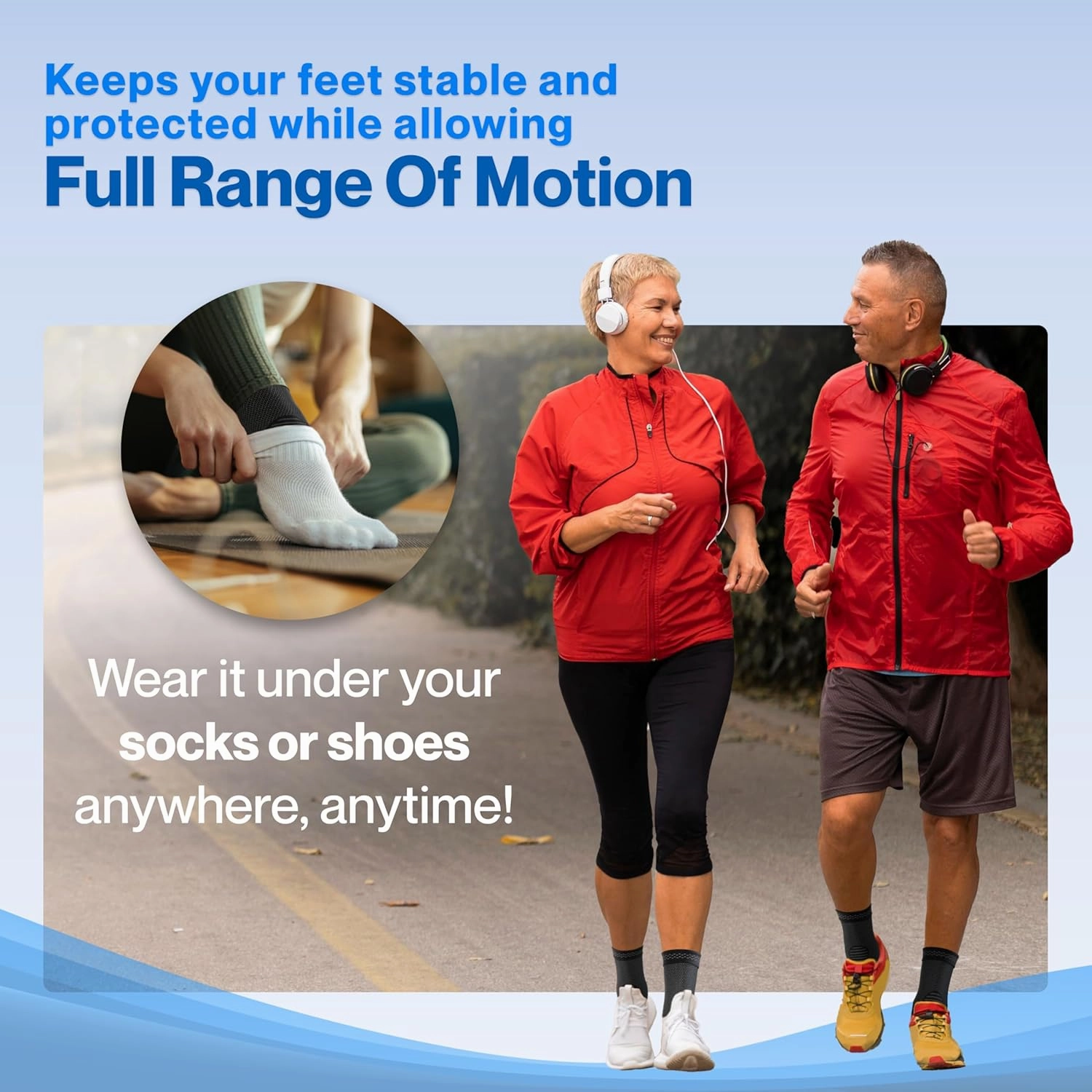 Modvel Foot & Ankle Brace Socks for Sprained Ankle Compression Sleeve – Plantar Fasciitis Relief Brace, Foot Support for Women & Men – Tendonitis & Arthritis Foot Sleeve, Stabilizing Ankle Wrap