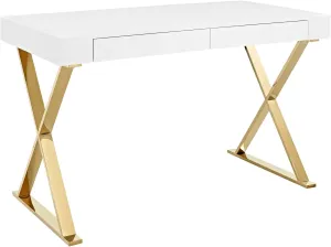 Modway Sector Office Desk, White Gold