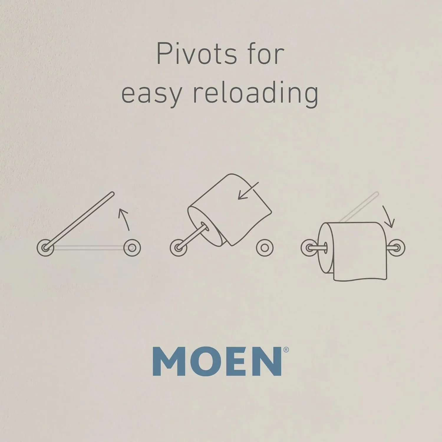 Moen Align Brushed Gold Pivoting Wall Mounted Modern Toilet Paper Holder for Bathroom, YB0408BG