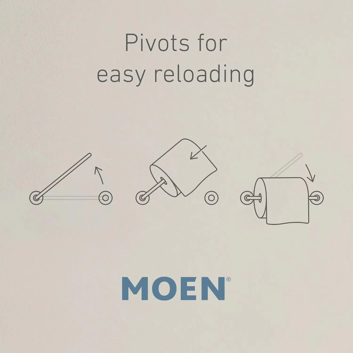 Moen Align Brushed Gold Pivoting Wall Mounted Modern Toilet Paper Holder for Bathroom, YB0408BG