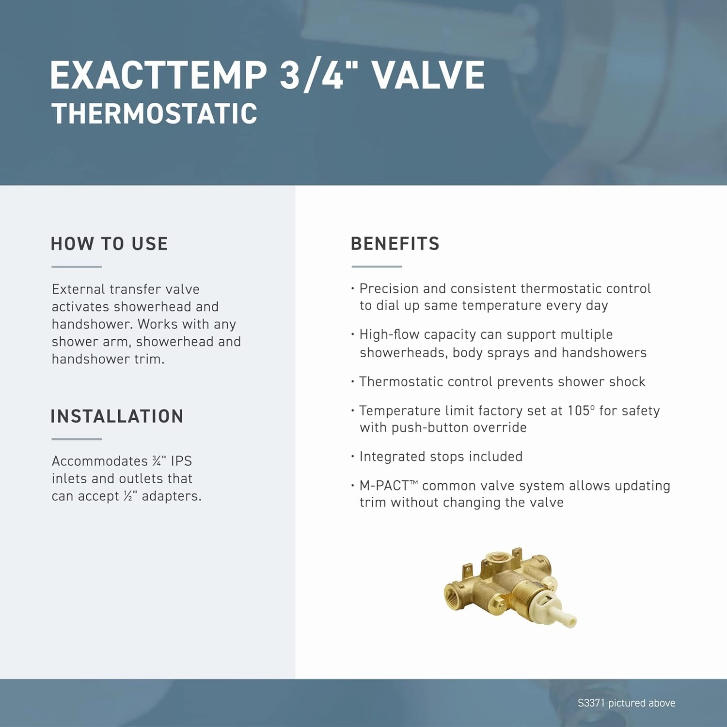 Moen Align Brushed Gold ExactTemp Thermostatic Valve Shower Trim Kit, Valve Required, T4291BG