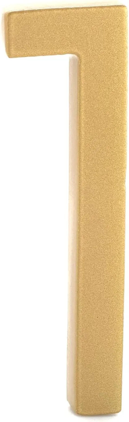 Montague Metal Products MHN-08-F-GD1-1 Solid Brushed Aluminum Modern Floating Address House Numbers, 8", Powder Coated Gold