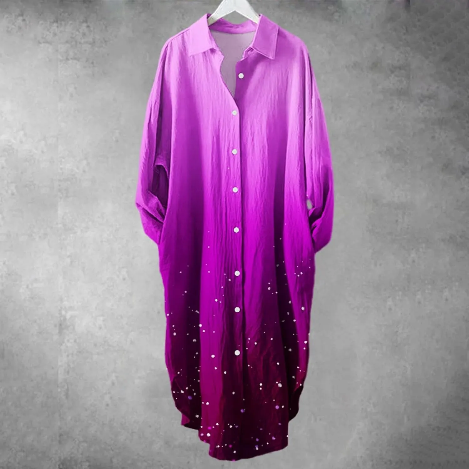 Moo Moos for Women Button Down Long Sleeve Cover up House Dress 2024 Fall Lounge Lightweight Mumus with Pockets