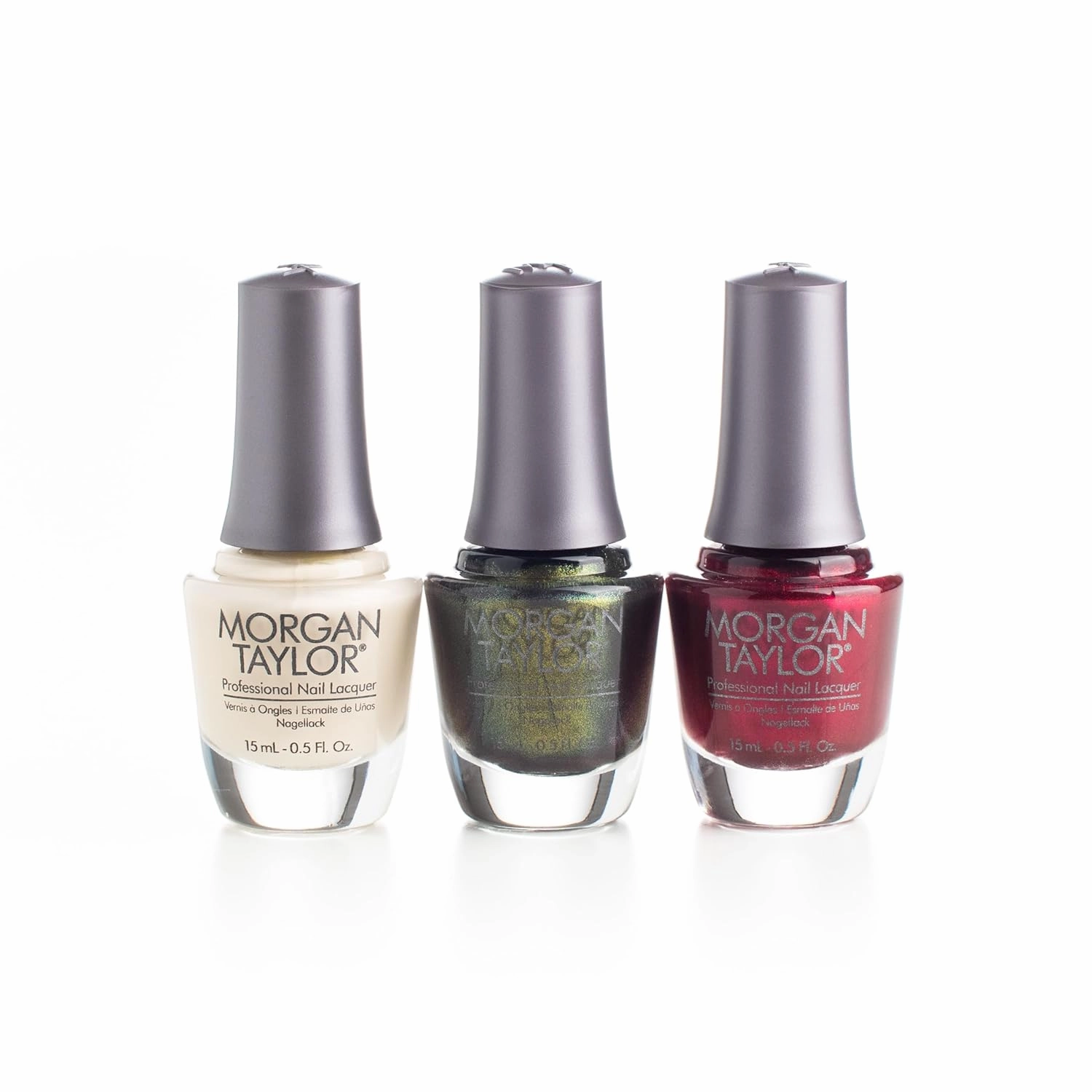 Morgan Taylor Holday Winter On My Wish List Value Packs - Professional Lacquer, Vibrant, Chip-Resistant, Fast-Drying, Long-Lasting, High-Shine, Perfect for Manicures & Pedicure (Pack #1, 3 pcs)