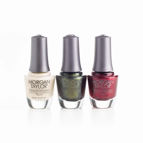 Morgan Taylor Holday Winter On My Wish List Value Packs - Professional Lacquer, Vibrant, Chip-Resistant, Fast-Drying, Long-Lasting, High-Shine, Perfect for Manicures & Pedicure (Pack #1, 3 pcs)