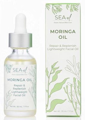 Moringa Seed Facial Oil Drops Super Moisturizing Antioxidant-Rich Glow with Sea Kelp & Vitamin E - Daily Face Primer & Replenishing Vegan Skincare for Women & Men - 1 Fl Oz