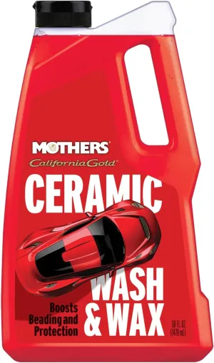 Mothers California Gold Ceramic Wash & Wax, 50 oz. | Boosts Beading and Protection, Spot-Free and Streak-Free, Watermelon Scent (05650)