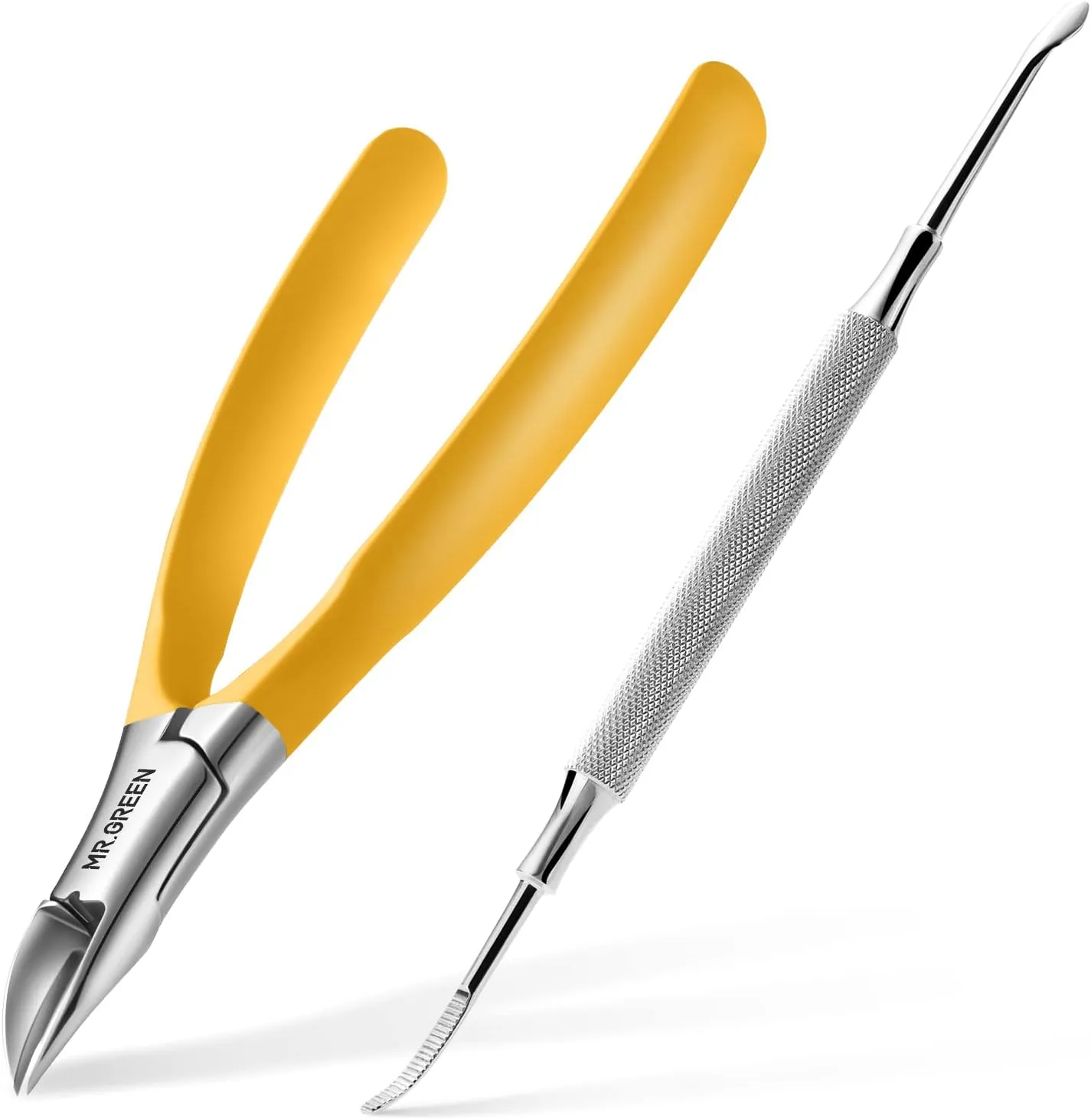 MR.GREEN Toenail Clippers Stainless Steel Ingrown Nail Cutter Thick and Hard Nails Pedicure Manicure Tools (Orange Nail Remover)