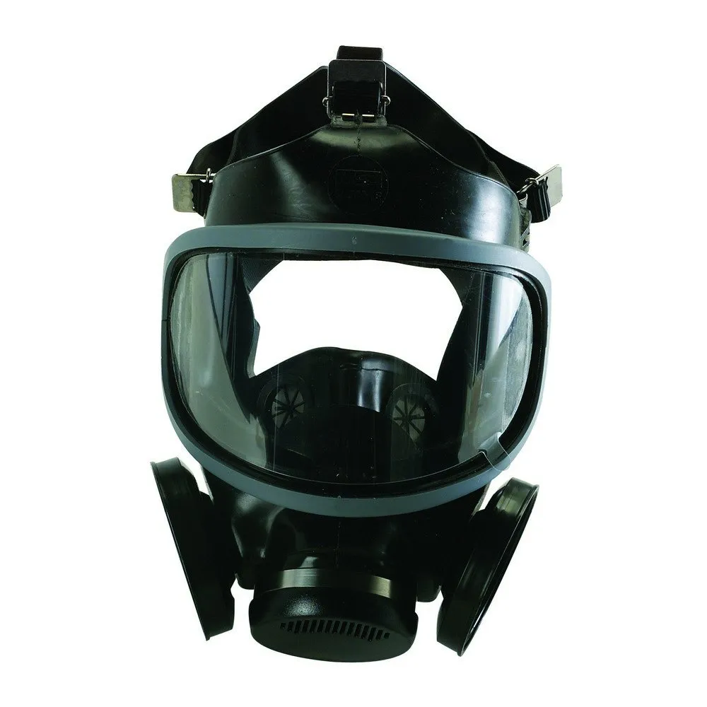 MSA 480267 Ultra-Twin Full Facepiece Silicone Reusable Respirator, Large, Black/Grey