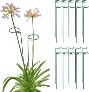 MTB SUPPLY Green 16 inch Single Stem Plant Stakes Flower Support Rings, Pack of 20 Plant Support Stakes, Flower Support Hoops Garden Plant Prop for Amaryllis Orchid Lily Rose Peony Gladiolus