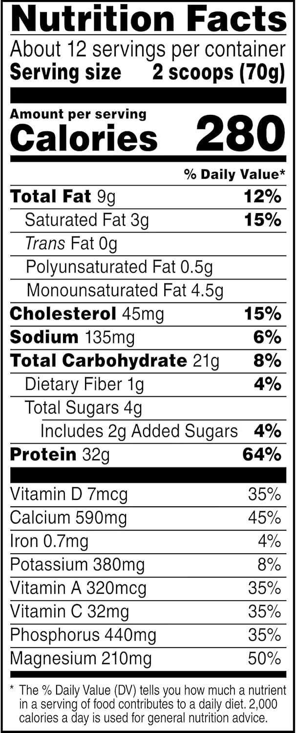 Muscle Milk Genuine Protein Powder, Banana Crème, 1.93 Pounds, 12 Servings, 32g Protein, 4g Sugar, Calcium, Vitamins A, C & D, NSF Certified for Sport, Energizing Snack, Packaging May Vary