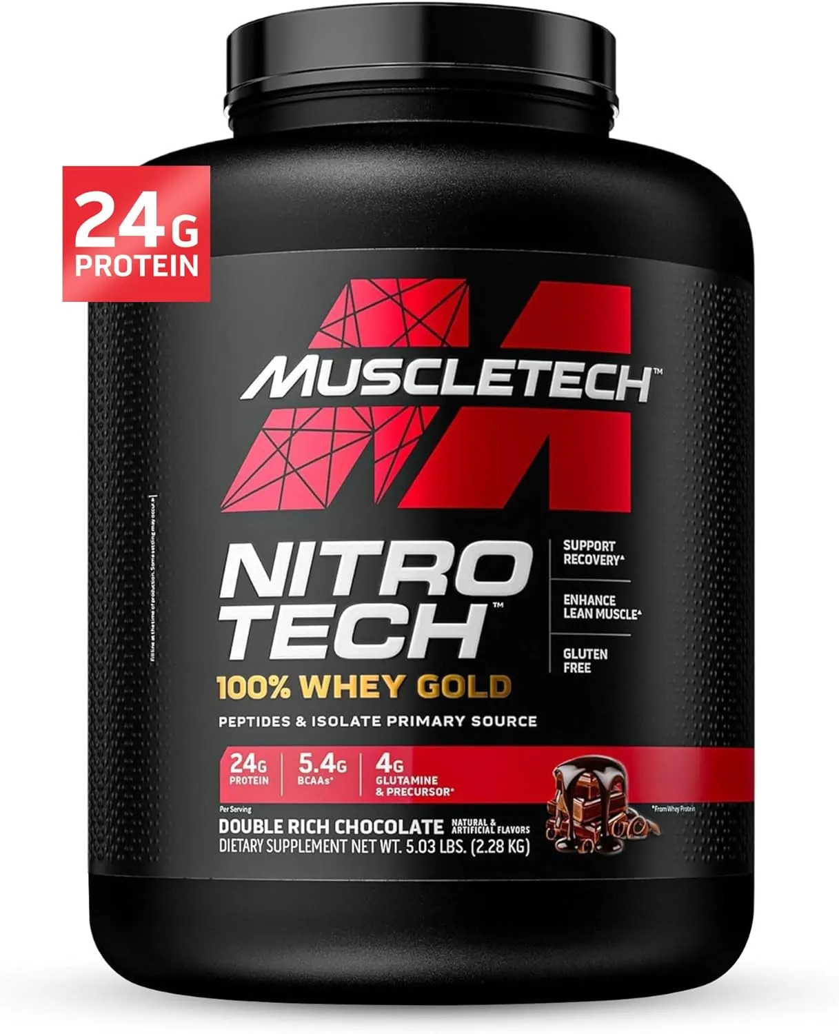 Muscletech Whey Protein Powder | MuscleTech Nitro-Tech Whey Gold Protein Isolate Smoothie Mix for Muscle Gain | Chocolate, 5 lbs (69 Serv) (package varies)