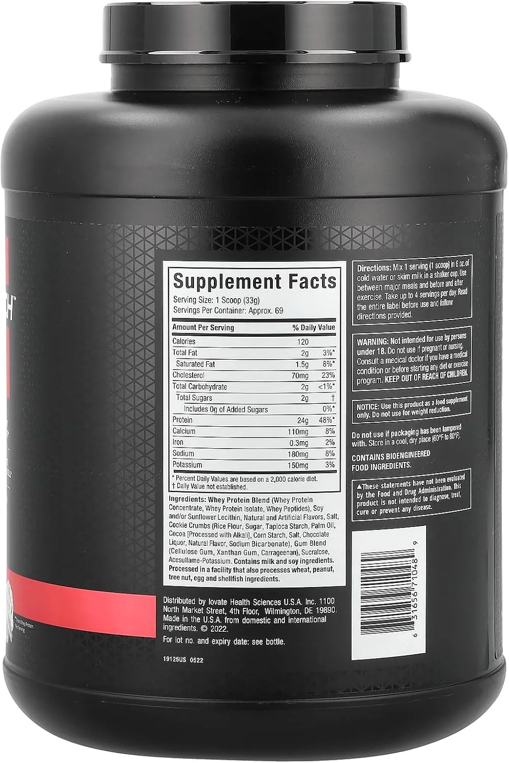 Muscletech Whey Protein Powder |MuscleTech Nitro-Tech Whey Gold Protein Powder |Whey Protein Isolate Smoothie Mix |Protein Powder for Women & Men |Cookies and Cream Protein Powder, 5 Pound (Pack of 1)