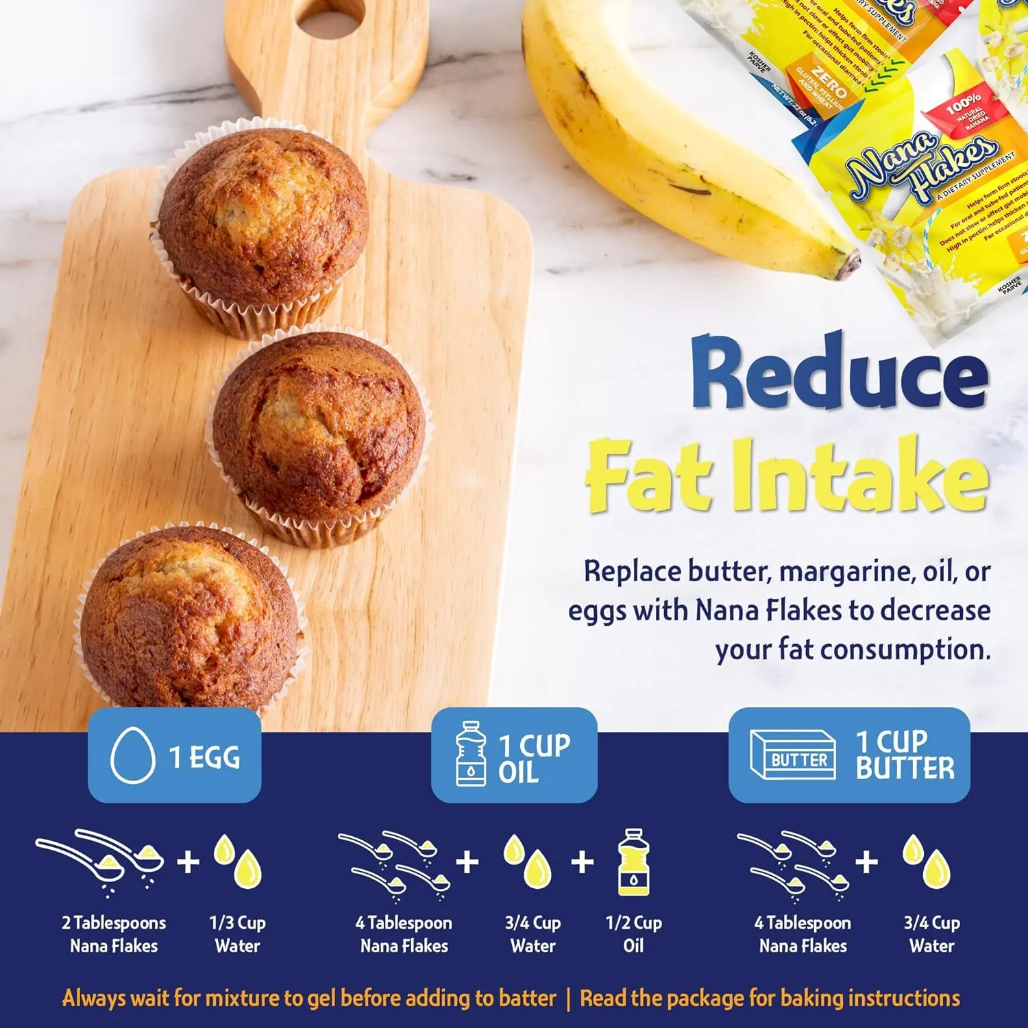 Nana Flakes 100% Pure Banana Flakes Medical Food Powder - Decrease Fat Intake & Natural Remedy for Diarrhea & Heart Burn - Great Source of Protein & Fiber (25 Single-Serve Packs)