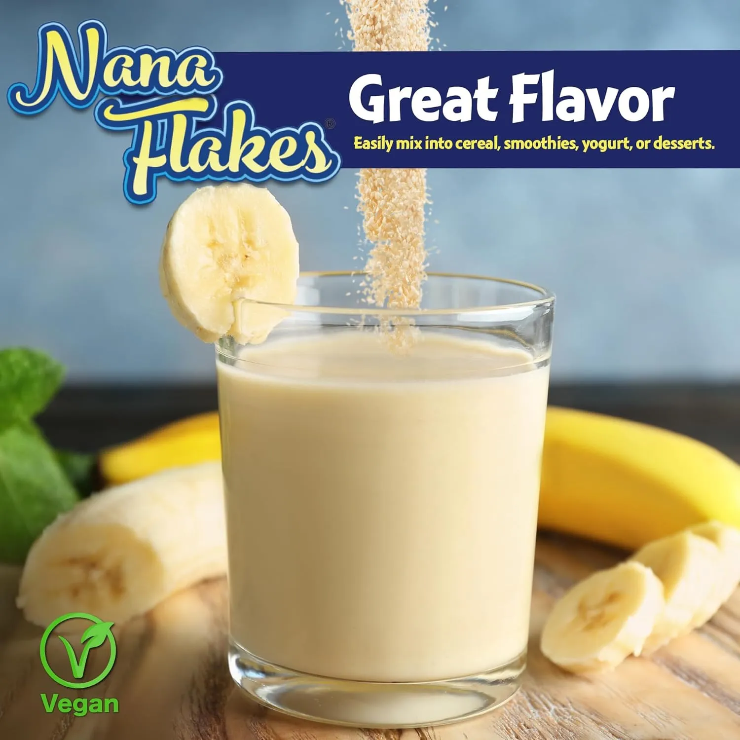 Nana Flakes 100% Pure Banana Flakes Medical Food Powder - Decrease Fat Intake & Natural Remedy for Diarrhea & Heart Burn - Great Source of Protein & Fiber (25 Single-Serve Packs)