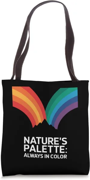 Nature's Palette Colorful Rainbow Design Tote Bag