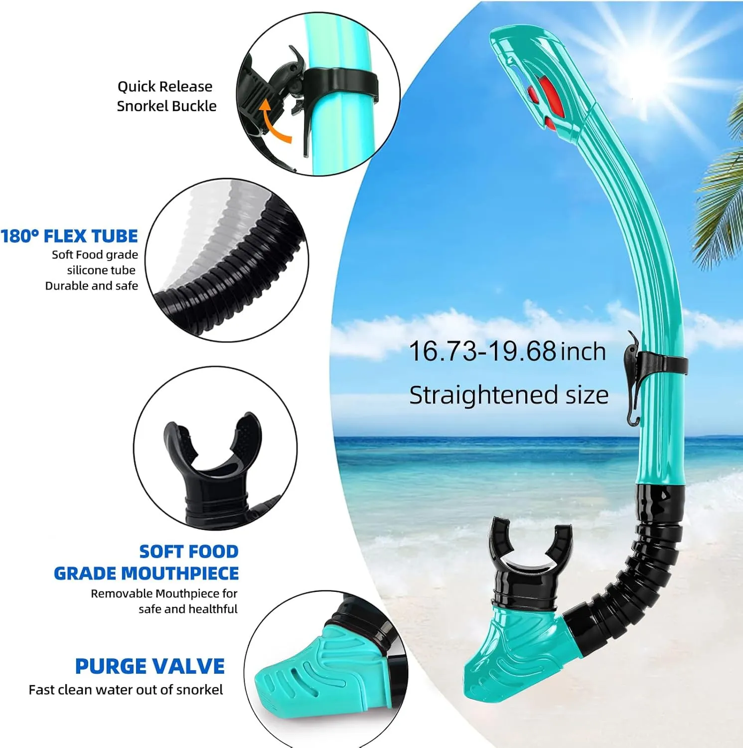 Nearsighted Snorkeling Gear for Adults Youth, Professional Full Dry Top Silicone Snorkel Set, Anti-Fog Scuba Diving Mask with Adjustable Strap