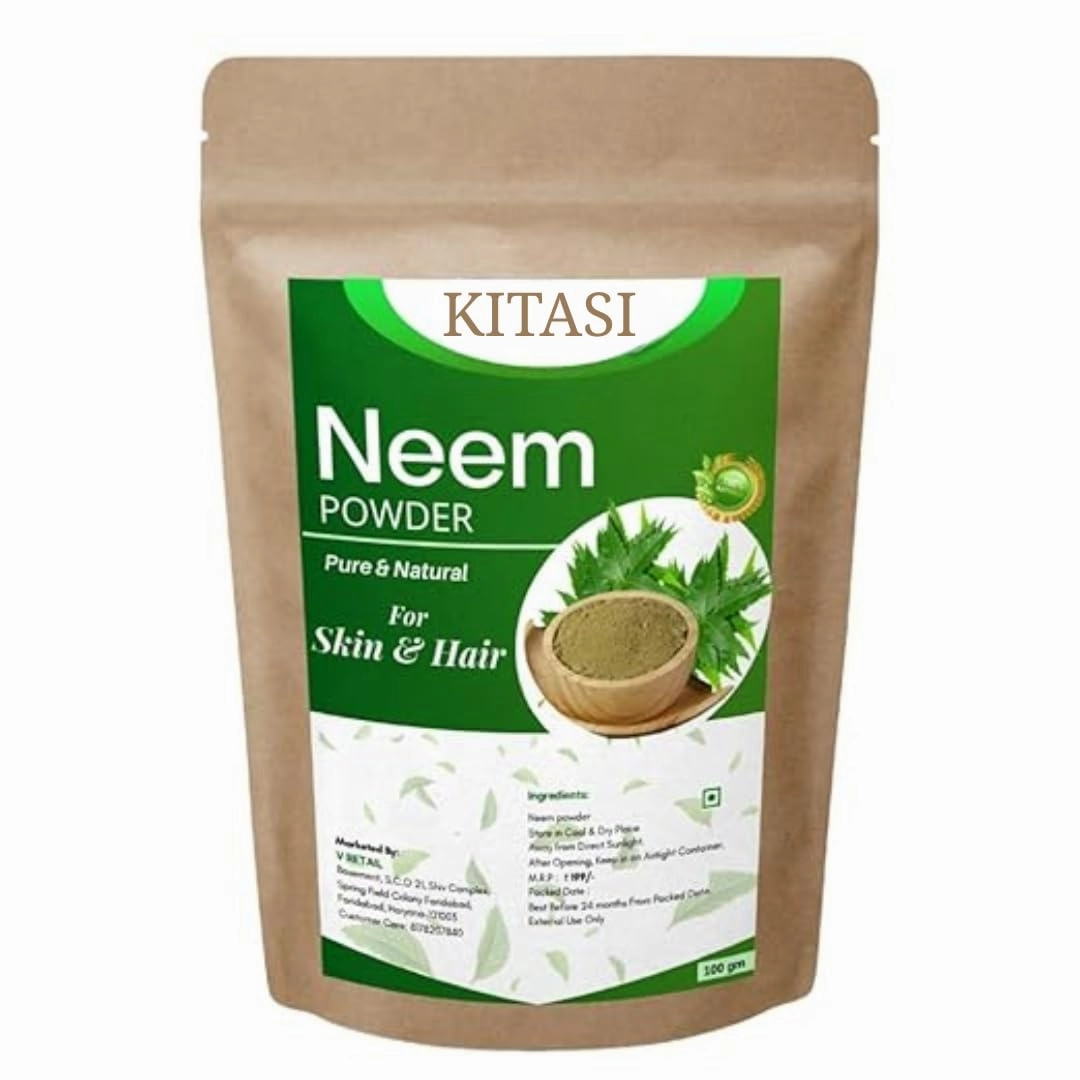 Neem Powder for Skin and Hair Care, Pure and Natural, 100 Gram