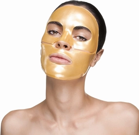 New Crystal 24K Gold Powder Gel Collagen Face Mask Masks Sheet Patch, Anti Ageing, Skincare, Anti Wrinkle, Moisturising, Hydrating, Uplifting - 10pcs
